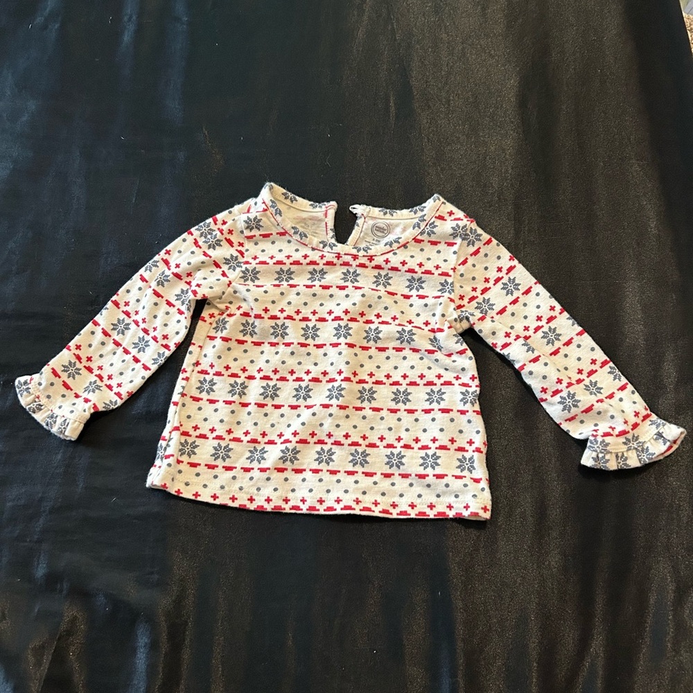 6-9 months Long Sleeve Top - Red and Blue